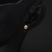 5 mm. Vidalı 14 Ayar Altın Top Küpe - 2