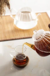 Ginata Isaya Dayanıklı Borosilikat Cam Çaydanlık 750 / 1300 ML thumbnail 2