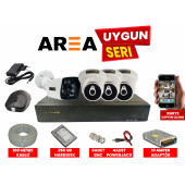 4 Kanal 4 Kamera 5Mp Sony Lens HardDisk Dahiİl 1080 Çözünürlük ULTRA HD Güvenlik Ful Set - 1