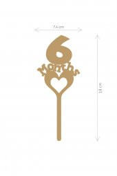 Gold 6 Months Yazılı Ayna Pleksi Pasta Üstü & Doğum Günü Partisi & Pleksi Pasta Süsü - 2