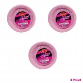 Roll-Up Kullan At Renkli Pembe Parti Davet Plastik Tabak - 22 Cm. - 25 Adetlik 3 Paket - 2