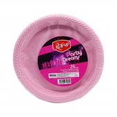 Roll-Up Kullan At Renkli Pembe Parti Davet Plastik Tabak - 22 Cm. - 25 Adetlik Paket - 1