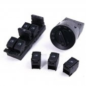 Enva Otomotiv VOLKSWAGEN BORA CAM AÇMA DÜĞMESİ + FAR ANAHTARI TAKIM 1998-2005 - 1