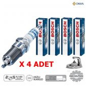 Enva SKODA OCTAVİA 1.6 MOTOR BENZİN BOSCH İRİDYUM BUJİ TAKIMI 1999-2012 - 1