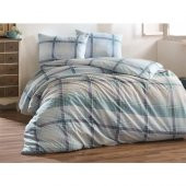 Kristal Ranforce Çift Kişilik Nevresim Şimal Mavi - 1