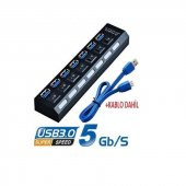 7 Port Usb 3.0 Hub Çoklayıcı Çoğaltıcı Switch - 1