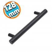 Mobilya Dolap Kapak Çekmece Kulpu Mat Siyah Metal 128 mm thumbnail 1