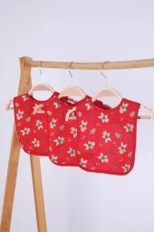 Babyhola Yılbaşı Desen Sıvı Geçirmez 3'lü Mama Önlüğü 1122 - 1