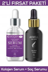 Collagen Lıfe Kolajen Cilt Serumu 50ml& Axwell Saç Dökülmelerine Karşı Onarıcı Bakım Serumu 50ml - 1