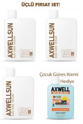 3lü Fırsat Paketi 50 SPF+Yüksek Koruma Güneş Kremi Leke Karşıtı Nemlendirici Makyaj Baz Altı 125ml - 1