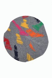 Flora Erkek Satranç Takımı Desenli Hareketli Çorap - Gri - 41/44 - 2