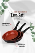 ThermoAD | Tava Seti | 3 Parça | 20cm-24cm-28cm | Red Diamond - 1