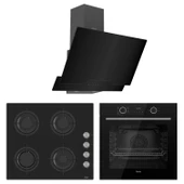 Ferre Fryart Cs Serisi Siyah Cam Ankastre Set d063 + Cs205 + Xe63cs - 4