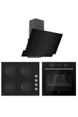 Ferre Fryart Cs Serisi Siyah Cam Ankastre Set d063 + Cs205 + Xe63cs - 1