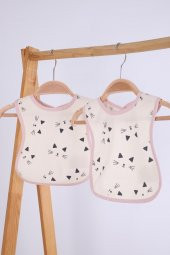 Babyhola Kedicik Desen Sıvı Geçirmez 2li Havlu Mama Önlüğü 11226 - 1