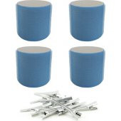 Croc 1208 Cırtlı Sünger Bigudi 4lü Çap 6 cm Mavi + 12li Alüminyum Saç Pensi - 1