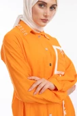 YAKA TAŞ DETAYLI TUNİK - Oranj - 7