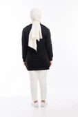 İPEKSİ İKİ İPLİK SWEATSHIRT KOLU PUL VE ZİNCİR İŞLEMELİ - Siyah - 2