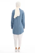 TENCEL KOT TUNİK PLUS SİZE - Buz Mavi - 3