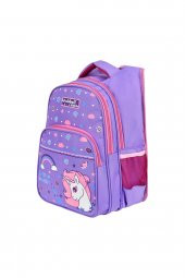 Waddell Little Horse Desenli İlkokul Çantası ve Beslenme Çantası Lila Kayısı 6004 - 4