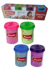 Kinetik Kum 4 Renk 800 gr 1 Paket Oyun Kumu 4 lü Okul Öncesi Kreş Hobi Aktivite - 1