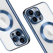 iPhone 14 Pro Kılıf Magsafe Özellikli Metal Lazer Silikon Kapak - 5