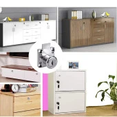 Ugr Kare Mobilya Çekmece Dolap Kilidi Nikel Krom 2 Anahtarlı Kilit 4x4 cm 22 mm (5 ADET) - 5