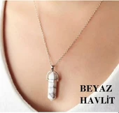 Gerçek Havlit Doğal Taşı Çivi Model Deri ipli Kolye (KARGO BEDAVA) - 1
