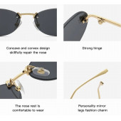 Bayan Güneş Gözlüğü 2024 F Model Siyah Renk Yeni Sezon UV Korumalı + Saklama Kap Hediyeli thumbnail 2