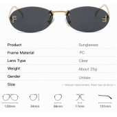 Bayan Güneş Gözlüğü 2024 F Model Siyah Renk Yeni Sezon UV Korumalı + Saklama Kap Hediyeli thumbnail 3