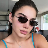 Bayan Güneş Gözlüğü 2024 F Model Siyah Renk Yeni Sezon UV Korumalı + Saklama Kap Hediyeli thumbnail 1