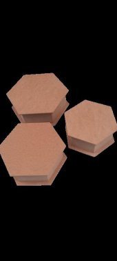 Hobi 90034 Dekoratif 3lü Takı Seti Model Ahşap MDF Altıgen Ham ürün El Yapım - 2