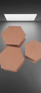 Hobi 90034 Dekoratif 3lü Takı Seti Model Ahşap MDF Altıgen Ham ürün El Yapım - 5