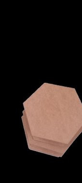 Hobi 90034 Dekoratif 3lü Takı Seti Model Ahşap MDF Altıgen Ham ürün El Yapım - 6