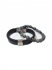 JTSS23KOB1317 JANTİ 2'Lİ KOMBİN BİLEKLİK JADE HEMATİT DOĞALTAŞ ve DERİ KUTULU GARANTİLİ thumbnail 1