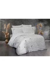 Nakışlı %100 Pamuk Saten Nevresim Takımı Carmen Çift Kişilik 6 Parça - 7