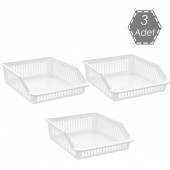 Porsima Org-25 3 lü Çok Amaçlı Buzdolabı İçi Düzenleyici Sebze Meyve Organizer Sepet - 2