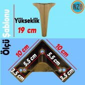 Mobilya Kanepe Sehpa TV Ünitesi Koltuk Ayağı 19 cm  Açık Kahverengi Baza Ayak thumbnail 2
