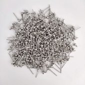 20 Adet 3 mm 1. Kalite Halkalı Topbaş Küpe Çivisi Nikel Renkli - 2