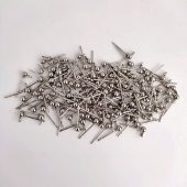 20 Adet 3 mm 1. Kalite Halkalı Topbaş Küpe Çivisi Nikel Renkli - 4