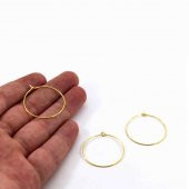 30 mm Altın Renk Halka Küpe Takı Malzemesi 20 Adet - 2