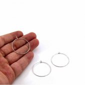 30 mm Nikel Renk Halka Küpe Takı Malzemesi 20 Adet - 2