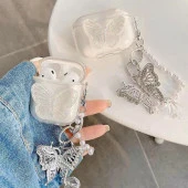 Kelebekli Simli Pro Uyumlu Airpods Koruyucu Kılıf - 2