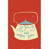 Pastel Tonda Renkli Çaydanlık Retro Ahşap Poster 10*20 Cm - 1