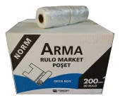 Arma Rulo Market Poşeti Torbası - Atlet Poşet - Şeffaf - Orta Boy - 20x200 Adet - Koli thumbnail 1