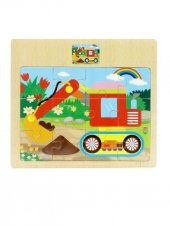 Hayal Sepeti KEPÇE resimli Ahşap Çocuk Puzzle 12 Parça 15x17cm - 1