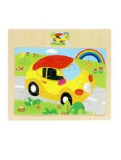 Hayal Sepeti TAKSİ resimli Ahşap Çocuk Puzzle 12 Parça 15x17cm - 1