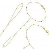 Renkli Dorika Toplu 14 Ayar Şahmeran Altın Bileklik thumbnail 1