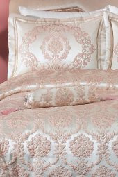 Hilal Dz Jakarlı Yatak Örtüsü 4 Parça Pink/Gold - 2