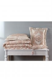 Hilal Dz Jakarlı Yatak Örtüsü 4 Parça Pink/Gold - 4